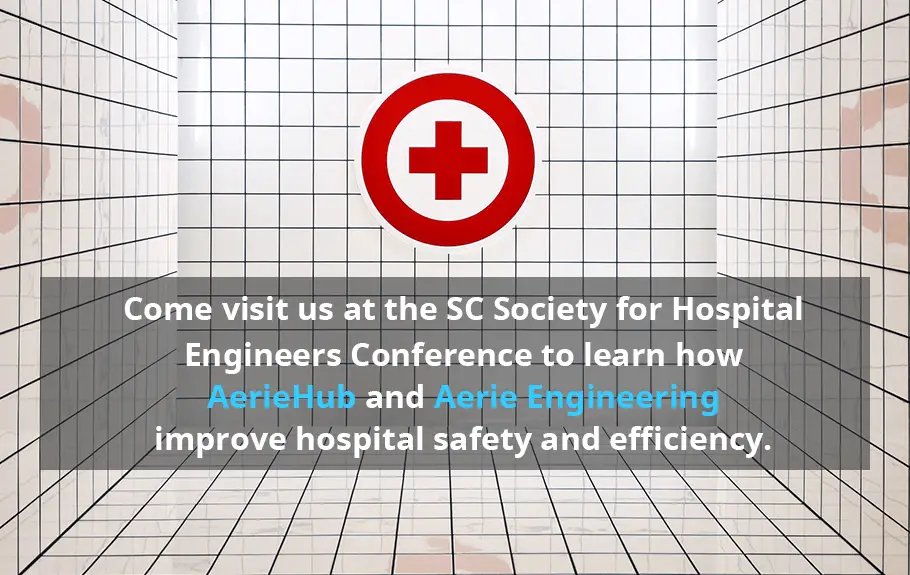 banner promoting AerieHub's participation in the SC Society for Hospital Engineers conference