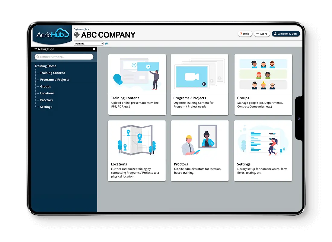 Training Module shown on the screen of an iPad