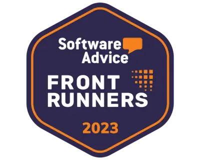 A badge earned by AerieHub - Software Advice Front Runners 2023