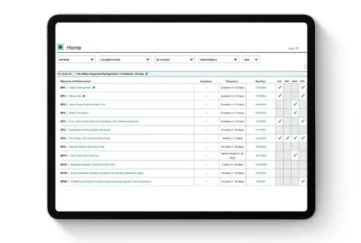 Aeriehub's education facilities management software on a tablet