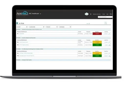 Compliance management software Screenshot showing task status.