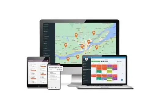 Mobile-Punch Timesheet software shown on multiple devices